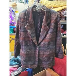 Braetan Womens Blazer Southwest Aztec Jacket Western Yellowstone Size Medium VTG